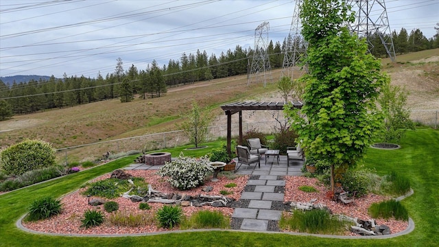 10812 N Fleetwood Ct, Spokane, WA 99208 - view of yard featuring a fire pit, a patio area, and a gazebo