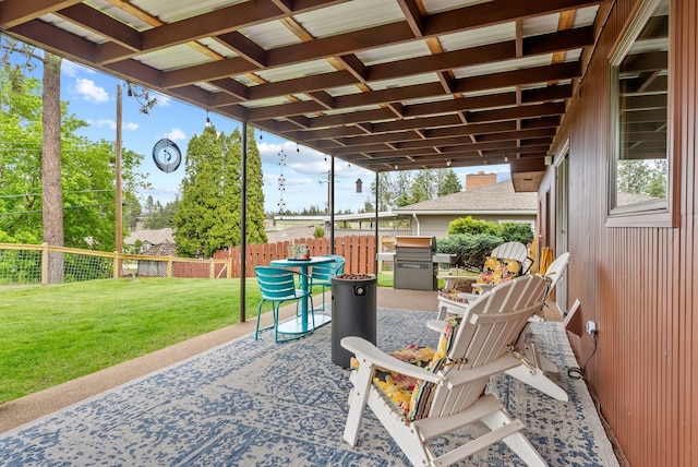 view of patio / terrace featuring a grill