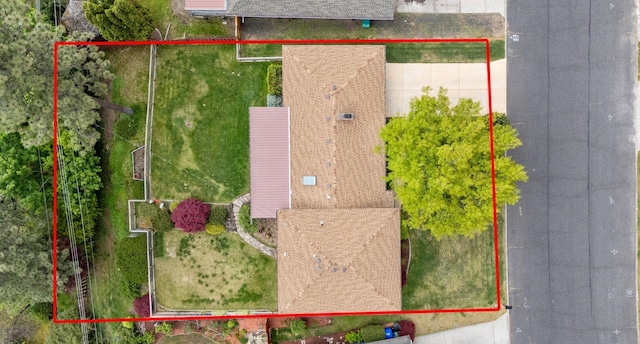 view of subject property with property boundaries highlighted