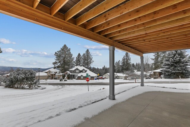 7285 E Columbia Dr, Spokane, WA 99212 - snow covered patio with a residential view