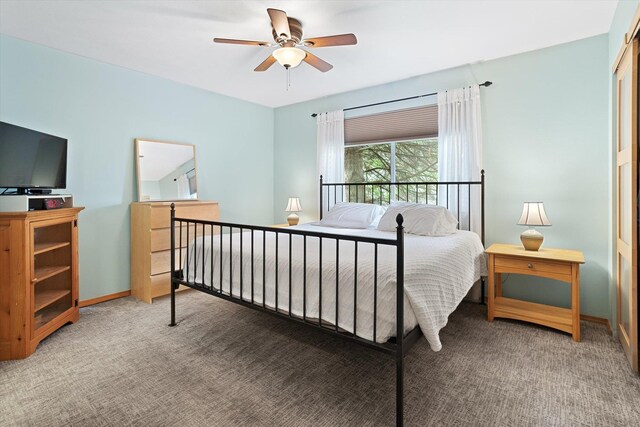 5229 S Altamont Ln, Spokane, WA 99223 - bedroom featuring carpet floors, baseboards, and ceiling fan