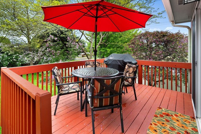 5229 S Altamont Ln, Spokane, WA 99223 - wooden deck with outdoor dining area