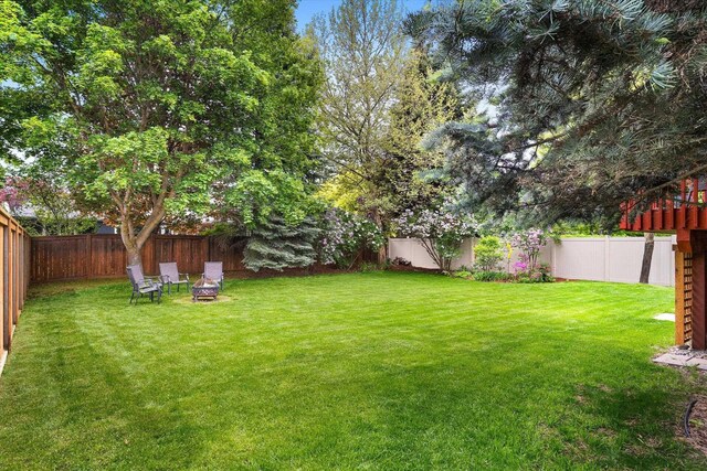 5229 S Altamont Ln, Spokane, WA 99223 - view of yard featuring an outdoor fire pit