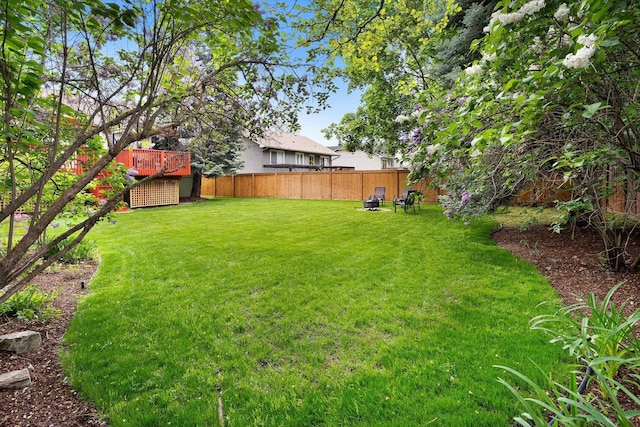 5229 S Altamont Ln, Spokane, WA 99223 - view of yard with a wooden deck