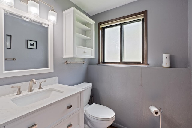 bathroom with toilet and vanity