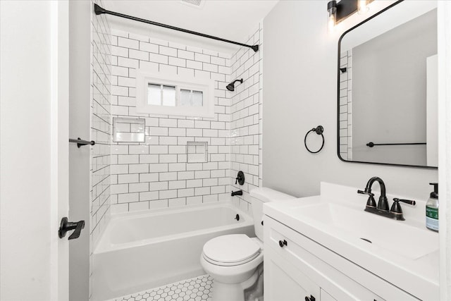 207 W 27th Ave, Spokane, WA 99203 - bathroom featuring vanity, shower / bathtub combination, and tile patterned flooring