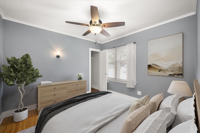 207 W 27th Ave, Spokane, WA 99203 - bedroom featuring wood finished floors, ornamental molding, and ceiling fan