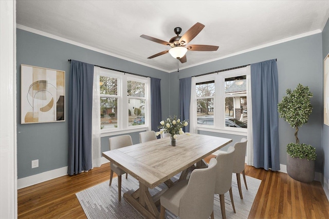 207 W 27th Ave, Spokane, WA 99203 - dining area featuring wood finished floors, a ceiling fan, and crown molding