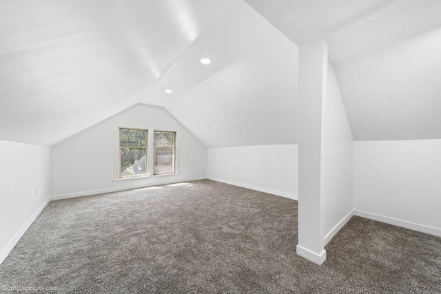 711 E Illinois Ave, Spokane, WA 99207 - additional living space featuring carpet flooring, vaulted ceiling, baseboards, and recessed lighting