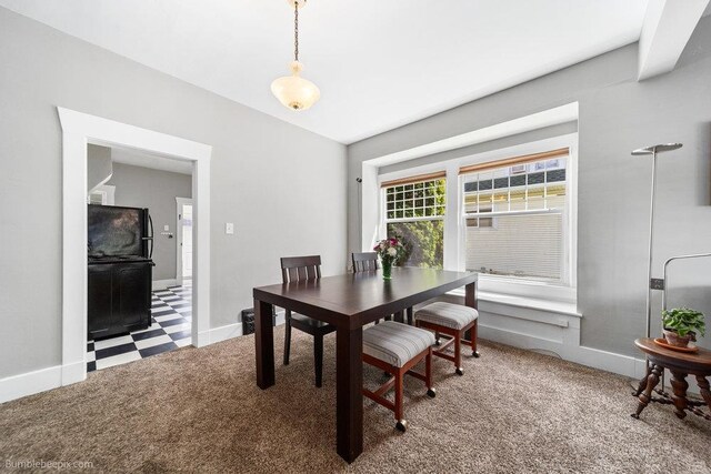 711 E Illinois Ave, Spokane, WA 99207 - dining room with carpet, baseboards, and tile patterned floors