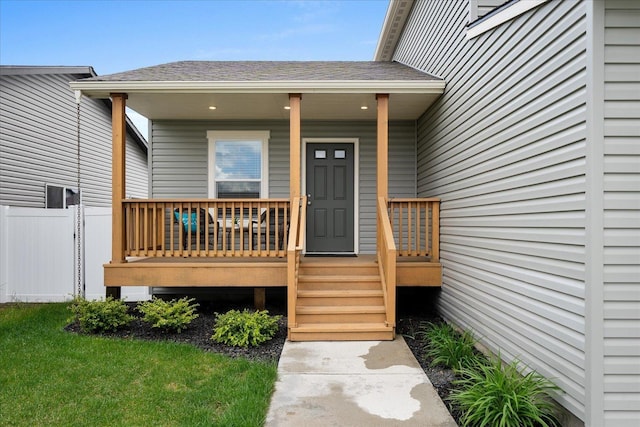 10415 W Salmonberry Rd, Cheney, WA 99004 - entrance to property with a shingled roof and a porch