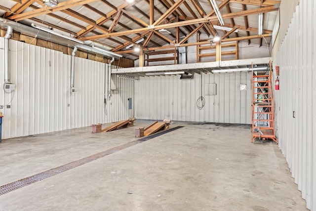 garage featuring metal wall