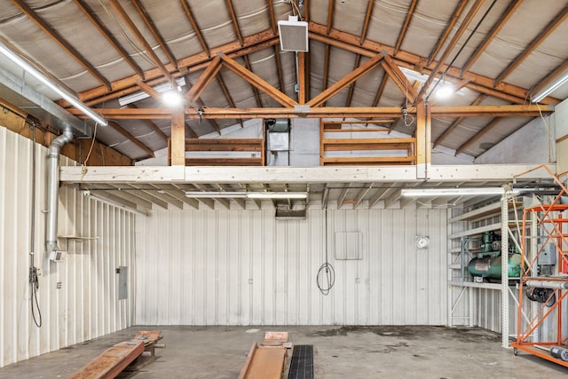 garage featuring metal wall