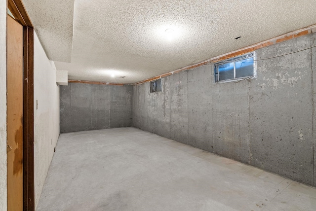 view of unfinished basement