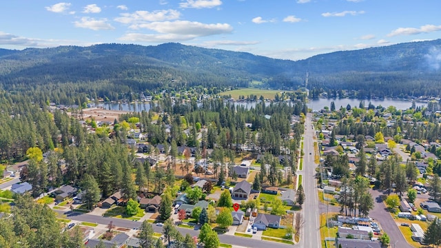 2450 E Black Forest Ave, Post Falls, ID 83854 - aerial view of property and surrounding area featuring a forest and a water and mountain view