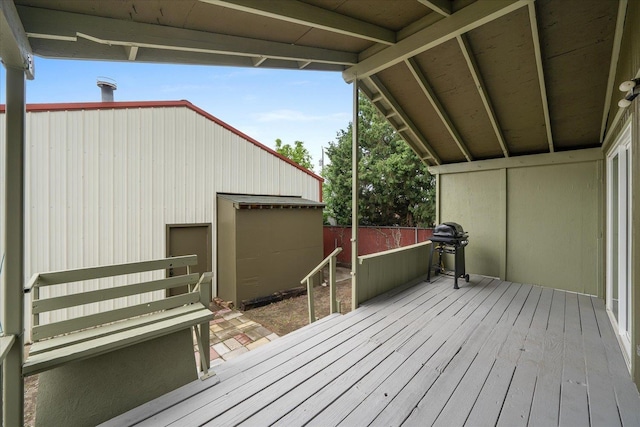 2623 W Olympic Ave, Spokane, WA 99205 - wooden terrace with area for grilling and fence