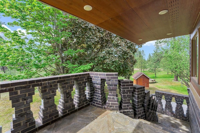 16615 W Stoughton Rd, Cheney, WA 99004 - view of patio featuring an outbuilding