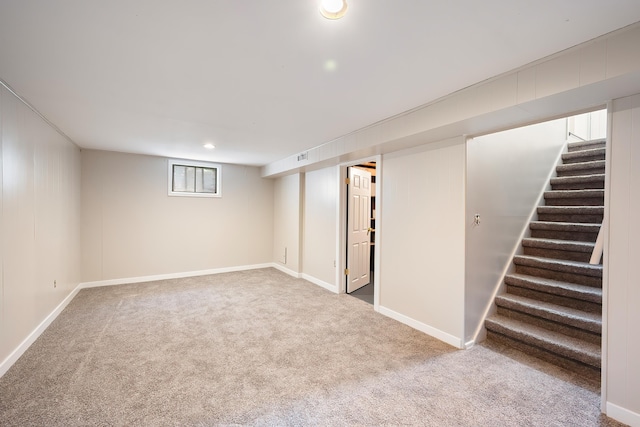 1715 N Jefferson St Unit 1717, Spokane, WA 99205 - basement featuring carpet flooring, stairs, and baseboards