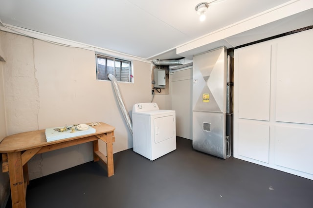 1715 N Jefferson St Unit 1717, Spokane, WA 99205 - basement featuring washer / clothes dryer, heating unit, and electric panel