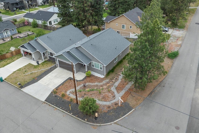 aerial view of residential area