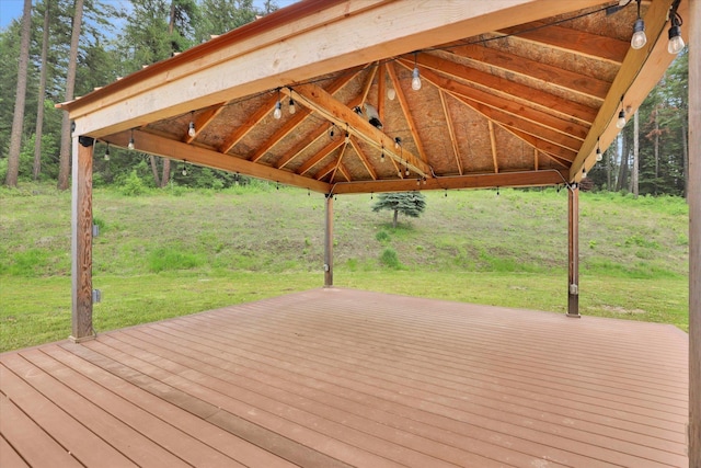 30915 N Chipmunk Rd, Chattaroy, WA 99003 - wooden deck featuring a gazebo and a lawn