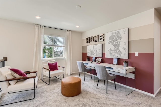 3029 S Coulter Ln, Spokane Valley, WA 99037 - home office with carpet floors, baseboards, and recessed lighting