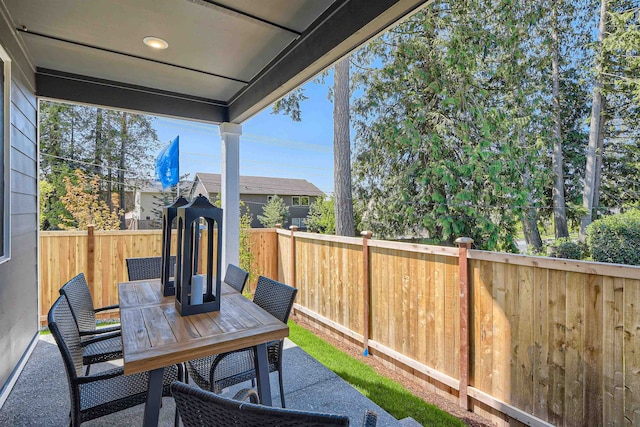3029 S Coulter Ln, Spokane Valley, WA 99037 - view of patio / terrace featuring outdoor dining space and a fenced backyard