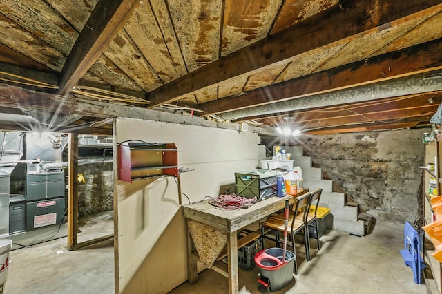 13513 E 12th Ave, Spokane Valley, WA 99216 - unfinished below grade area featuring stairs and heating unit