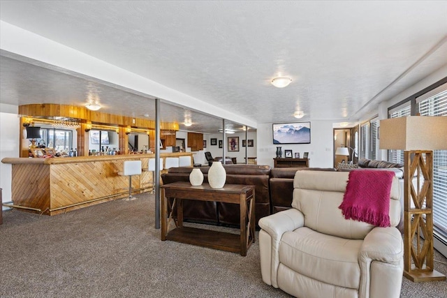 2311 W Wedgewood Ave, Spokane, WA 99208 - carpeted living room featuring wood walls