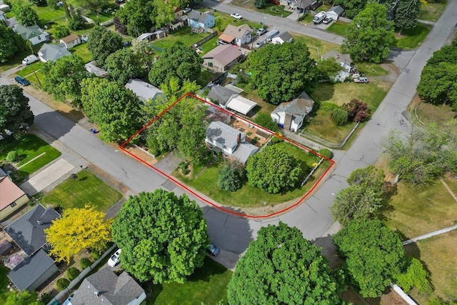 1421 N Sunderland Rd, Spokane Valley, WA 99206 - aerial view of residential area with property parcel outlined