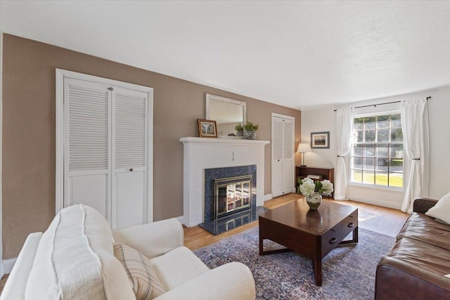 1421 N Sunderland Rd, Spokane Valley, WA 99206 - living area with a premium fireplace and wood finished floors