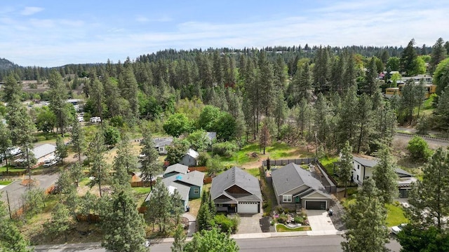 aerial perspective of suburban area featuring a forest