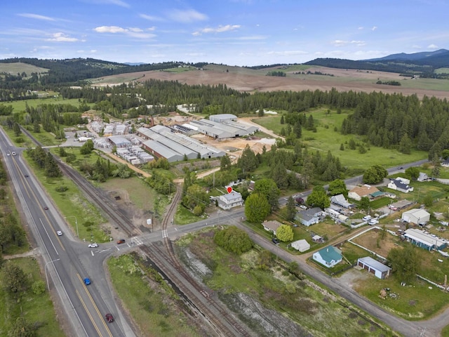 14203 E Belmont Rd, Mica, WA 99023 - aerial view of property and surrounding area featuring a mountain backdrop