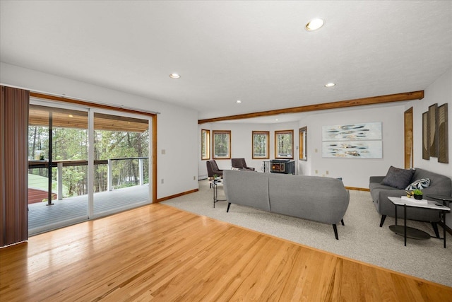 5217 E Stoughton Rd, Valleyford, WA 99036 - living area featuring recessed lighting, baseboards, and wood finished floors
