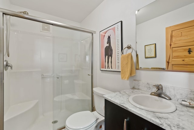 8310 E Belair Rd, Valleyford, WA 99036 - full bathroom with a shower stall, toilet, and vanity