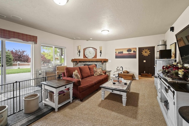 17702 E Galaxy Rd, Greenacres, WA 99016 - living area with a textured ceiling and light colored carpet