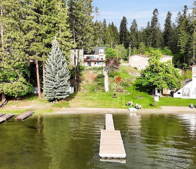 13227 N E Newman Lake Dr, Newman Lake, WA 99025 - dock area with a water view and a lawn