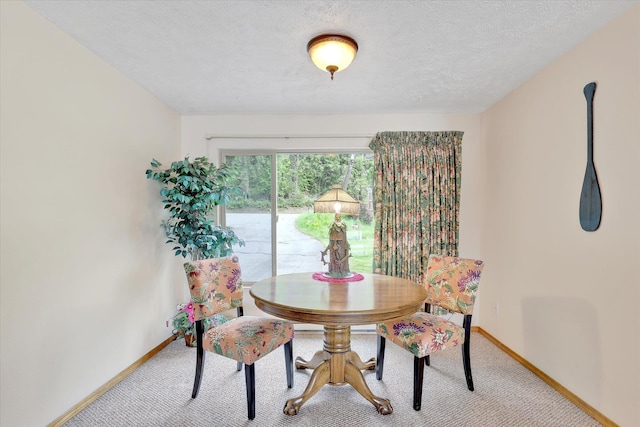 13227 N E Newman Lake Dr, Newman Lake, WA 99025 - carpeted dining area featuring baseboards and a textured ceiling