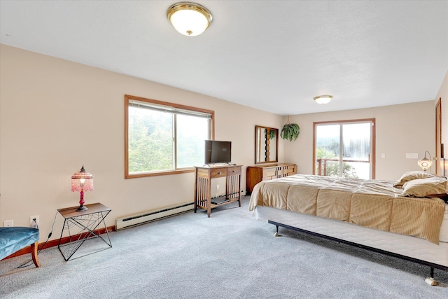 13227 N E Newman Lake Dr, Newman Lake, WA 99025 - bedroom featuring carpet and a baseboard heating unit