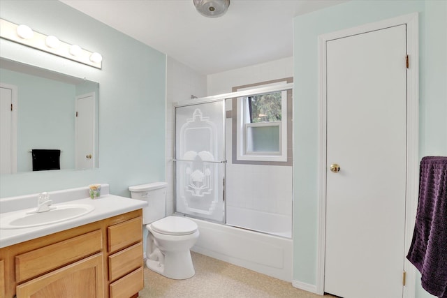 13227 N E Newman Lake Dr, Newman Lake, WA 99025 - bathroom featuring vanity, shower / bath combination with glass door, and toilet