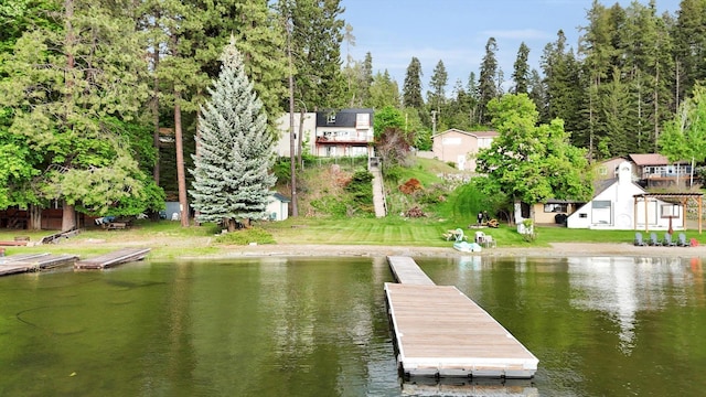 13227 N E Newman Lake Dr, Newman Lake, WA 99025 - dock with a water view and a lawn