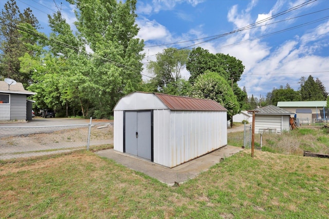 view of shed