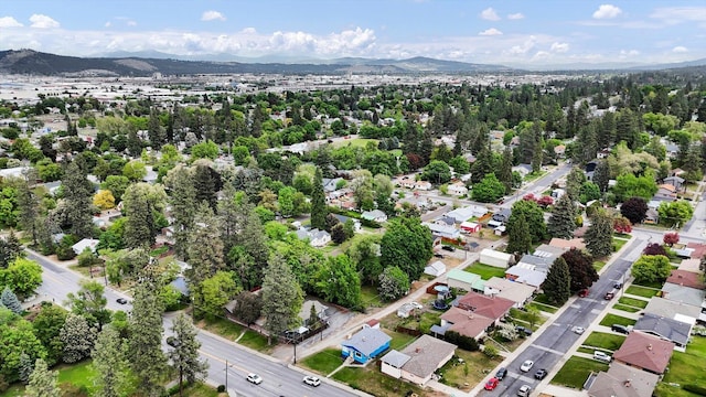 aerial view of a mountain backdrop
