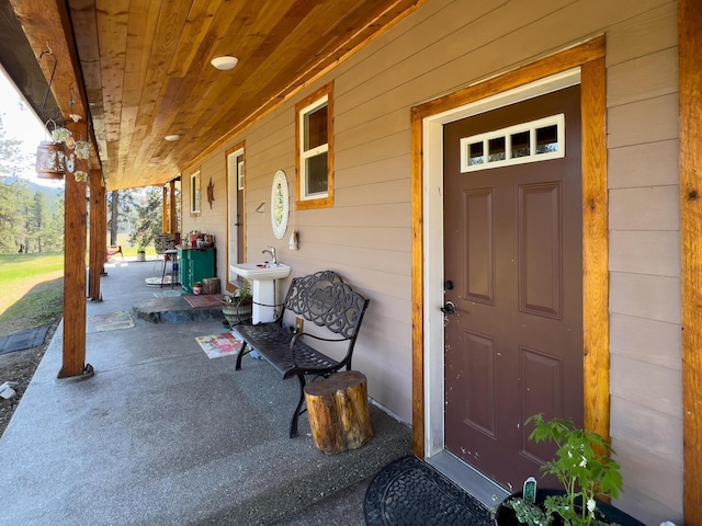 view of patio with covered porch