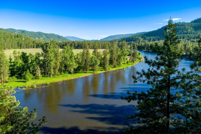 20 River Ranch Rd, Kettle Falls, WA 99141 - water view with a forest and mountains