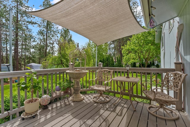 4109 S Hollow Ct, Spokane, WA 99206 - wooden terrace featuring a yard