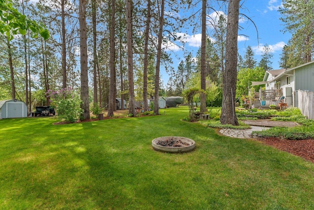 4109 S Hollow Ct, Spokane, WA 99206 - view of grassy yard with a storage unit and an outbuilding
