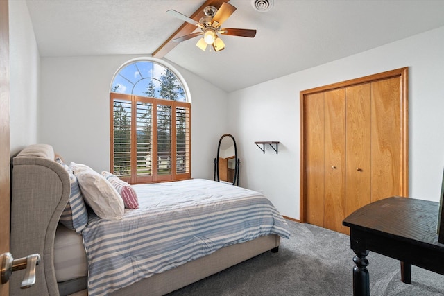 6482 Lakeview Dr, Nine Mile Falls, WA 99026 - carpeted bedroom with a ceiling fan and a closet