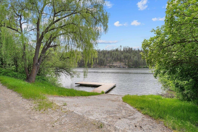 6482 Lakeview Dr, Nine Mile Falls, WA 99026 - dock with a water view and a forest view