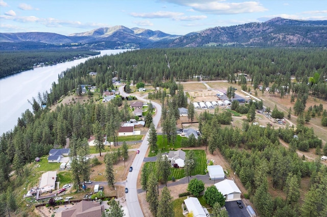 6482 Lakeview Dr, Nine Mile Falls, WA 99026 - bird's eye view of a forest and a water and mountain view
